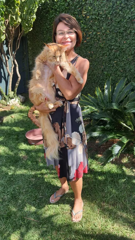 Reencuentro de Sandra con su gato Ferrugem